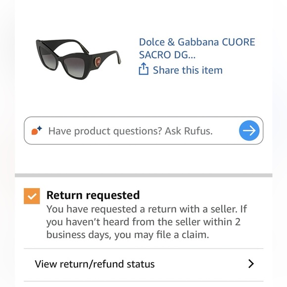 Dolce & Gabbana DG4349 Cat Eye Sunglasses Red Gold Heart Logo - Picture 7 of 7